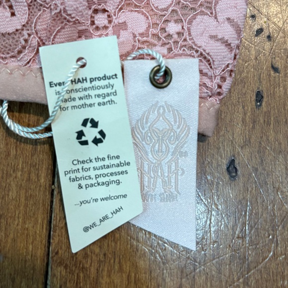 We are HAH x Free People Don’t Cross Me‎ Lace Halter Bra Dusty Rose NWT - Picture 7 of 9